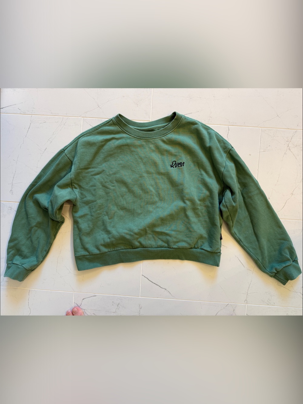 RVCA Forest Green Crewneck Pullover with Script Logo